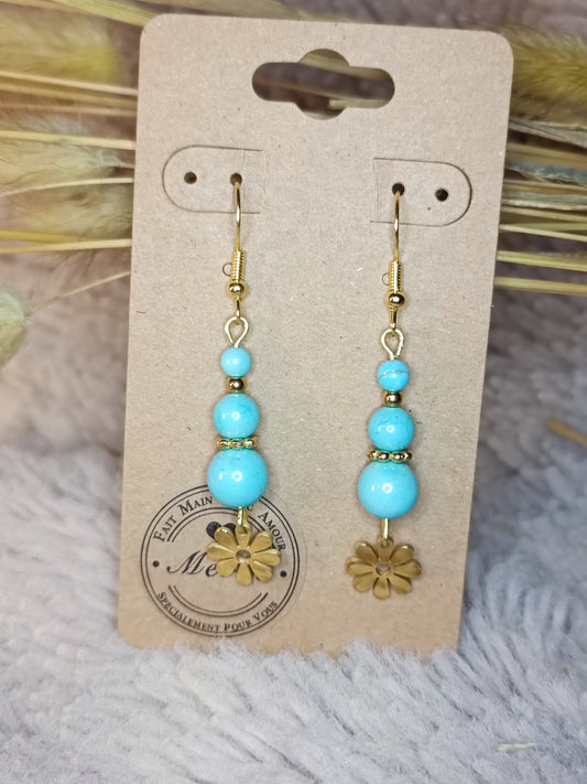 Boucles d'oreilles pendantes FLORA